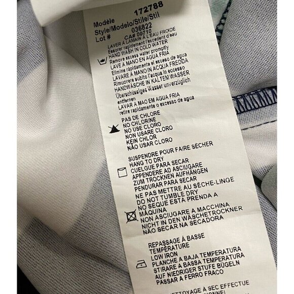 Joseph Ribkoff Sz 10 Dress Blue white Green Floral Sleeveless Office Classic - Picture 4 of 5